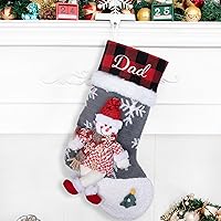LUBOT Personalized Christmas Stockings Gray 3D Gnomes Dolls 20