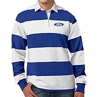 Mens Ford Long Sleeve Rugby Polo Shirt