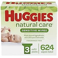 Huggies Natural Care Sensitive Baby Wipes, Unscented, 48 Count (Pack of 6)