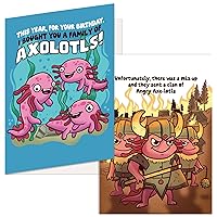 Crazy Dog T-Shirts Axolotyl Birthday Card Funny Angry Sea Animal B-Day Card Birthday Funny Animal Axolotyl 1 Pack