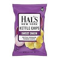 Hal's New York Kettle Cooked Potato Chips, Gluten Free, Sweet Onion, 5 oz Bag (Pack of 3)