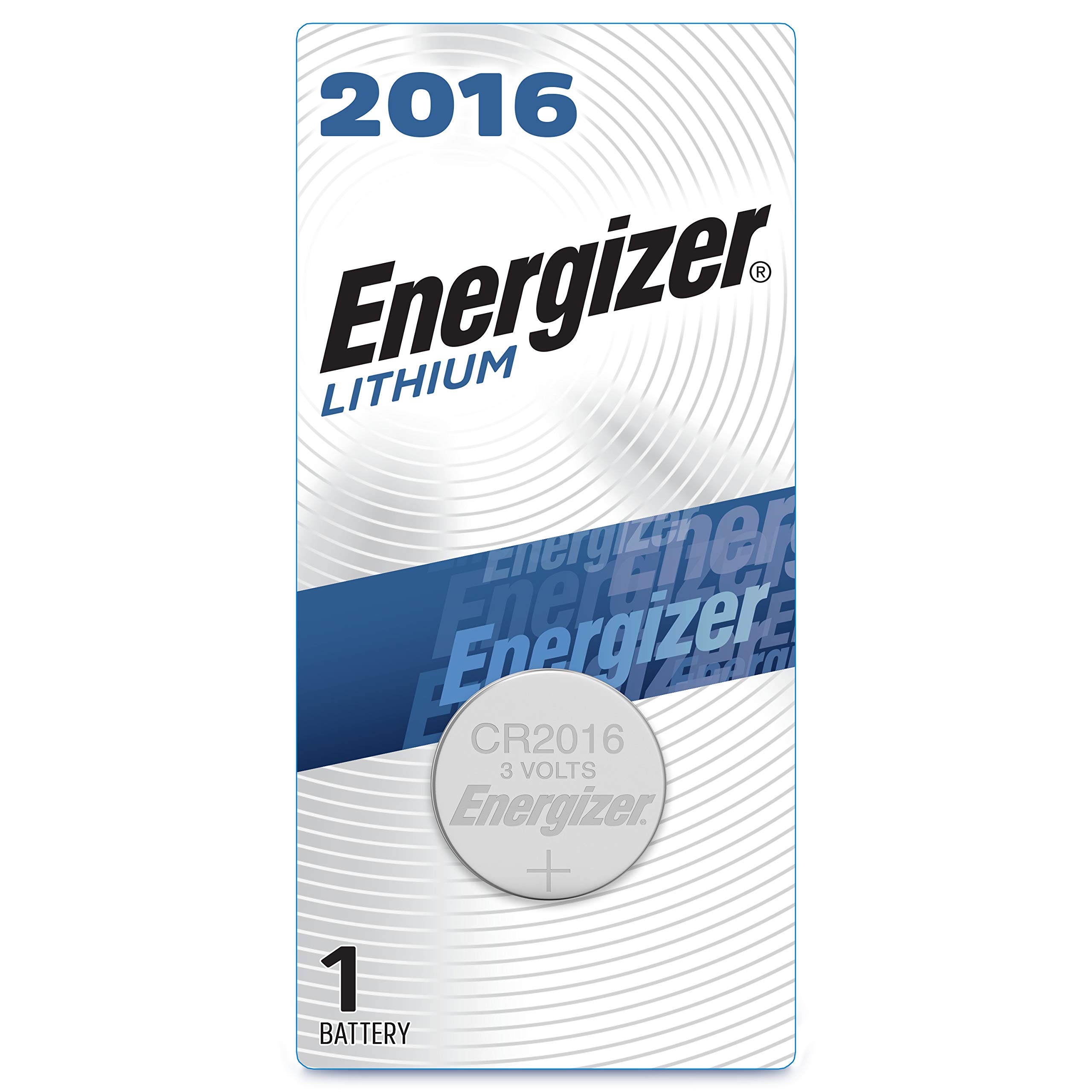 Energizer 2016 Batteries 3V Lithium, (1 Battery Count), Black/Silver (EVEECR2016BP)