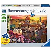 Ravensburger Cozy Wine Terrace 500 Piece Large Format Jigsaw Puzzle for Adults - 16796 - Every Piece is Unique, Softclick Technology Means Pieces Fit Together Perfectly