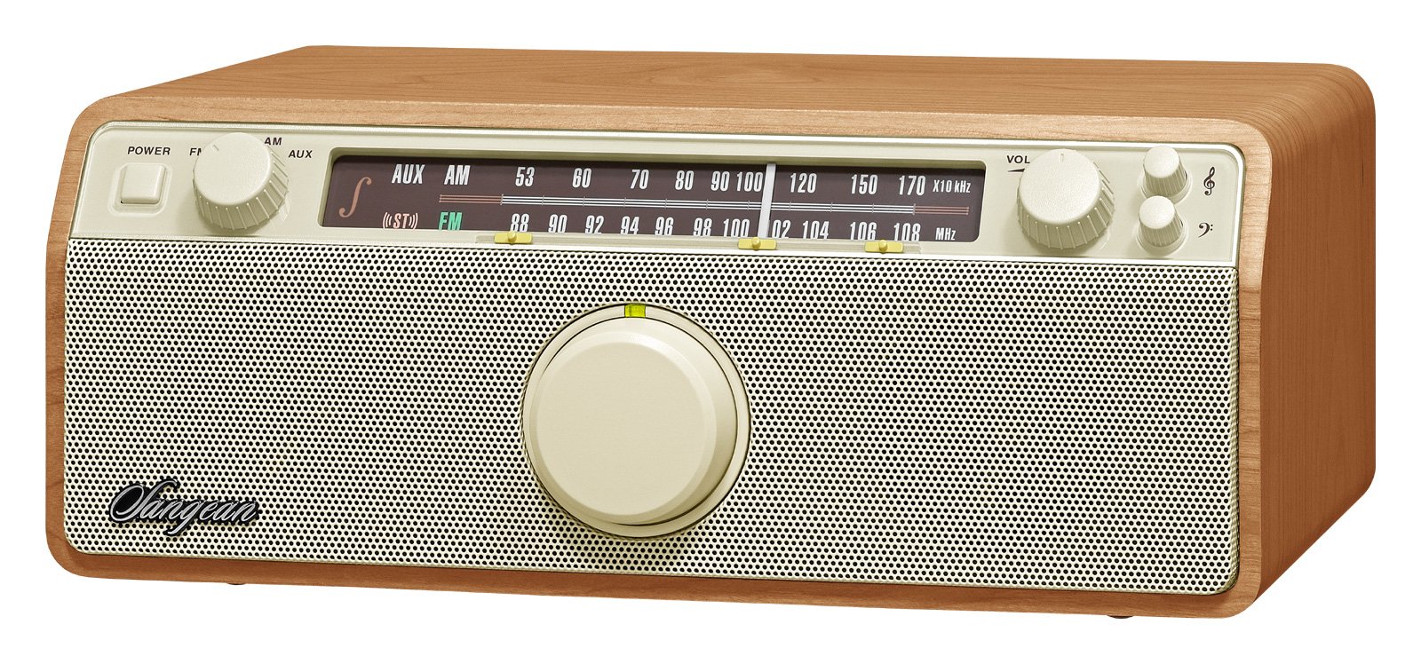 Sangean WR-12 AM/FM/Aux-In Stereo Analog Wooden Cabinet Radio (Walnut)