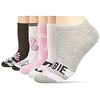 Barbie Women's 5 Pack No Show Socks