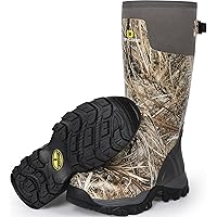 DRYCODE Hunting Boots for Men, Waterproof Rubber Boots with 5mm Neoprene and Steel Shank, Mens Rain Boots for Outdoor Hunting, Fishing