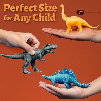 Li'l-Gen Dinosaur Toys for Kids 3-5 - Interactive Dinosaur Sound Book w/Realistic Roars & 12 Large Dinosaur Toys (7