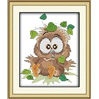 CROSSDECOR Cross Stitch Stamped Kits Pre-Printed Embroidery Patterns for Beginners Kids Adults, DIY Embroidery Crafts Needlepoint Starter Kits- Bird