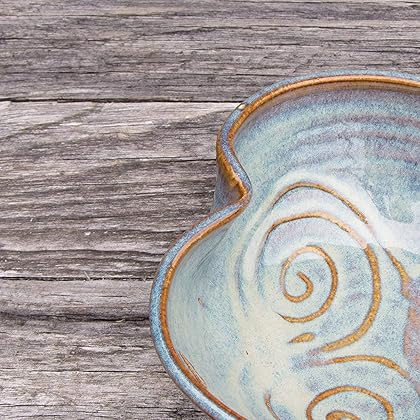 Castle Arch Pottery Ireland Irish Pottery Bowl Hand-Glazed, Heart Shaped Design 6 Diameter by 2 Height with Celtic Spiral Motif