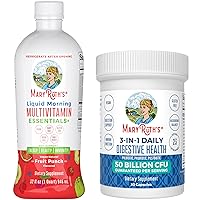 MaryRuth Organics Liquid Multivitamin for Adults, Sugar-Free Vitamins & Minerals Supplement & Digestive Health Probiotics, 2-Pack Bundle for Daily Morning Immune Support & Daily Probiotic & Gut Health