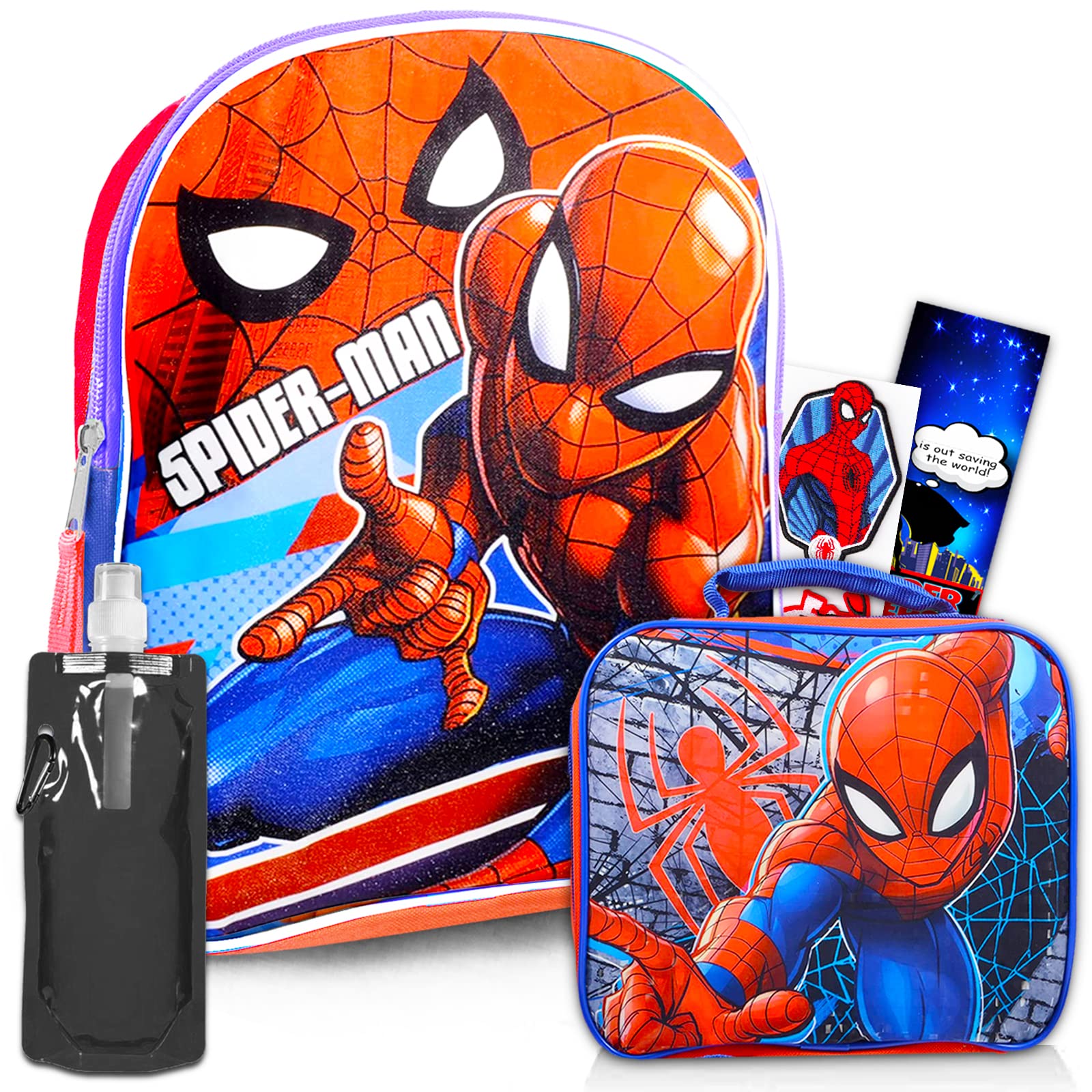 Mua Marvel Spiderman Backpack With Lunch Box ~ 5 Pc Bundle With 15