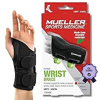 MUELLER Sports Medicine Green Fitted Wrist Brace for Men and Women, Support and Compression for Carpal Tunnel Syndrome, Tendinitis, and Arthritis