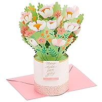 Hallmark Paper Wonder Mother's Day Pop Up Card (Pink and Gold Flower Bouquet)