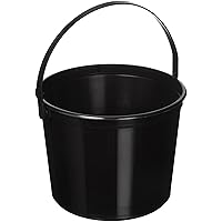 Multipurpose Black Plastic Bucket with Handle - 6.25