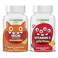 Kids Iron 10mg + Vitamin C Chewables + Vitamin C 80mg Jelly Beans Bundle