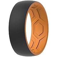 ThunderFit Silicone Wedding Band Rings Men, 2 Layer Top Design - 8.5mm Width 2.5mm Thick