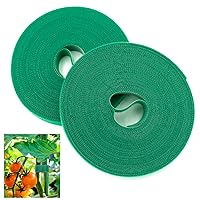 Plant Ties Garden Ties Green Tape, Garden Plant Tape, 0.57'' Wide Reusable Adjustable Garden Plant Ties Gardening Strap, Tomato Plant Support for Effective Growing (32.8ft x 2 Rolls, Green)
