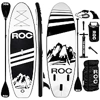 Roc Inflatable Stand Up Paddle Boards with Premium SUP Paddle Board Accessories, Wide Stable Design, Non-Slip Comfort Deck for Youth & Adults