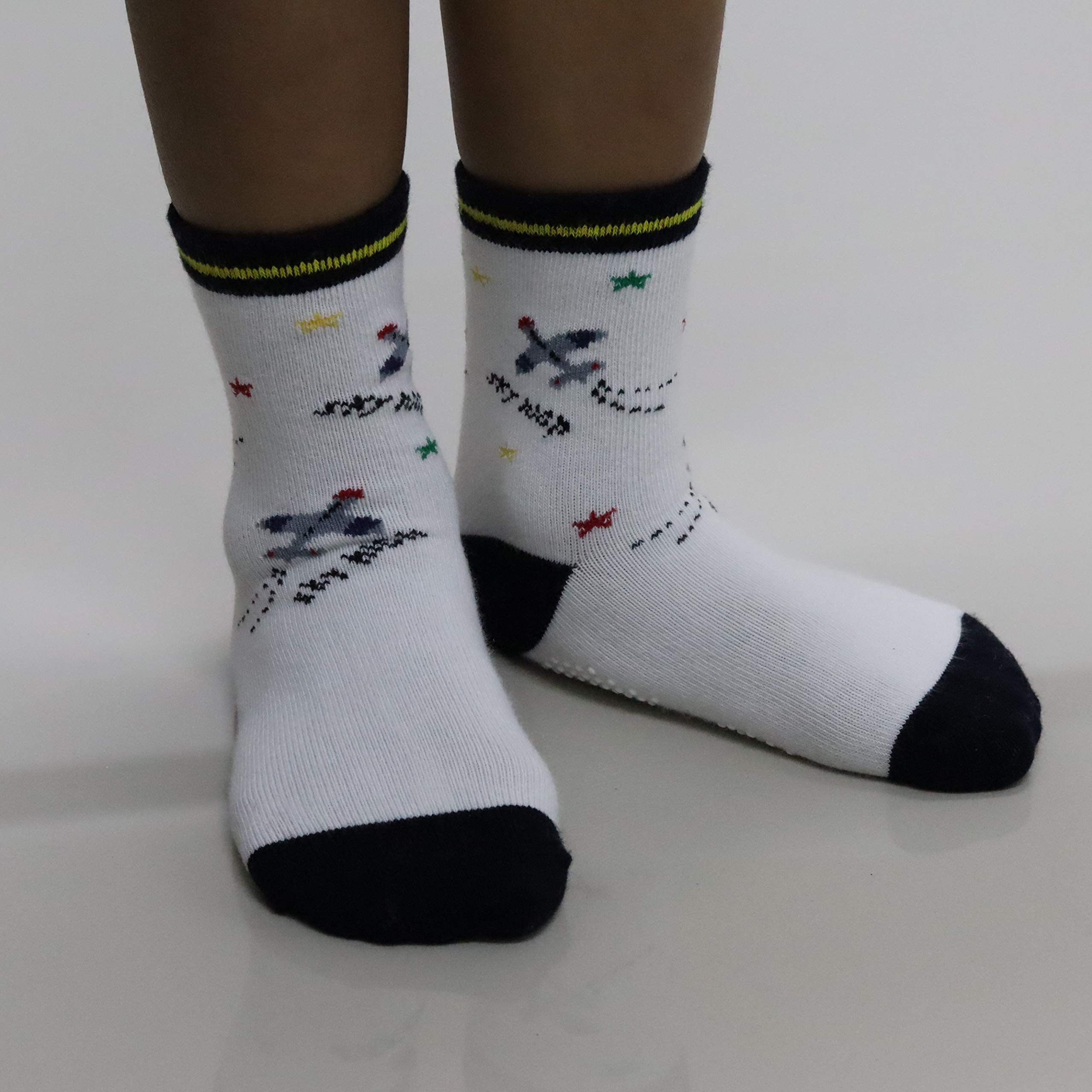 RATIVE RB-71112 Non Skid Anti Slip Crew Socks With Grips For Baby Toddlers Boys