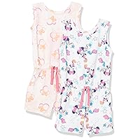 Amazon Essentials Disney | Marvel | Star Wars | Frozen | Princess Girls and Toddlers' Knit Sleeveless Rompers, Pack of 2