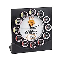 Mind Reader Single Serve Coffee Pod Clock, 12 Pod Capacity, Countertop or Wall Mount, 12.5