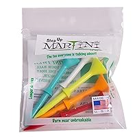 Martini Golf Tees DMT007 Durable Plastic Step-UP Tees (5 Pack), Assorted Colors, 3.25