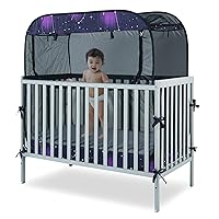 Porayhut Portable Baby Crib Net Safety Mesh Tent,Pop up Infant Mosquito Net, See Through Canopy Netting Cover for Baby&Toddler to Keep Baby from Climbing Out.