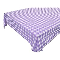 Decorative Cotton Tablecloth Checkered Gingham and Race-car Flag Print Gingham Plaid Check Pattern (58