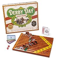 Derby Day | Horse Racing Board Game | Family and Adult Vintage Race Game Great for Parties and Low-Stakes Gambling | Includes Game Board, Deck of Cards, Pair of Dice and Paper Currency