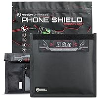 Mission Darkness Non-Window Faraday Bag for Phones (2-Pack) // Signal Blocking Bag Prevents Hacking Tracking Spying, Device Shielding for Law Enforcement Military Digital Forensics, EMP CME Protection