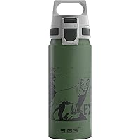 SIGG - Kids Water Bottle - WMB ONE Brave Bear Green - Leakproof - Lightweight - BPA Free - Sports & Bike - 20 Oz
