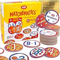 Fun Math Card Game - STEM Mathematics Addition and Subtraction Education - Helps to Teach Early Math Facts with 30 Matching Pairs Preschool Games & Gifts for Boys & Girls Ages 3 and Up
