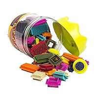 B. toys- Bristle Block - Stackadoos- Sort & Stack STEM Building Blocks Set – 68 Interlocking Blocks- toys For Toddlers, Kids - Storage Jar With Lid – 2 Years +