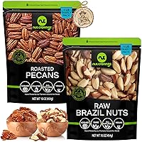 Raw Brazil Nuts + Roasted Pecans 16.oz 2 Pack Bundle
