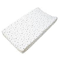 TL Care Printed 100% Cotton Knit Fitted Contoured Changing Table Pad Cover/Sheet - Compatible with Mika Micky Bassinet, Navy/Gray Sports, for Boys and Girls