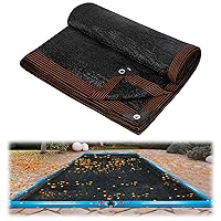 Pool Leaf Net Cover- Leaf Netting for 16 x 32ft Inground and Above Ground Rectangle Pools Fine Mesh Pool Screen Cover Pond Net to Cover Pool, Catching Leaves, Sunshade (Black)