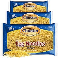 Chuster Fine Egg Noodles | Bulk 3 Pack of Enriched Noodle Pasta for Soup, Ramen, Stroganoff, Stir Fry, Lo Mein & Other Asian Fare | Cooks in 10 Minutes! |Low Sodium, Kosher Pareve