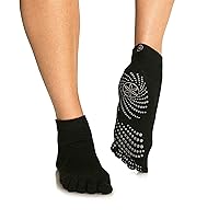 Gaiam Grippy Yoga Socks for Women & Men – Full Toe Non Slip Sticky Grip Accessories for Yoga, Barre, Pilates, Dance, Ballet