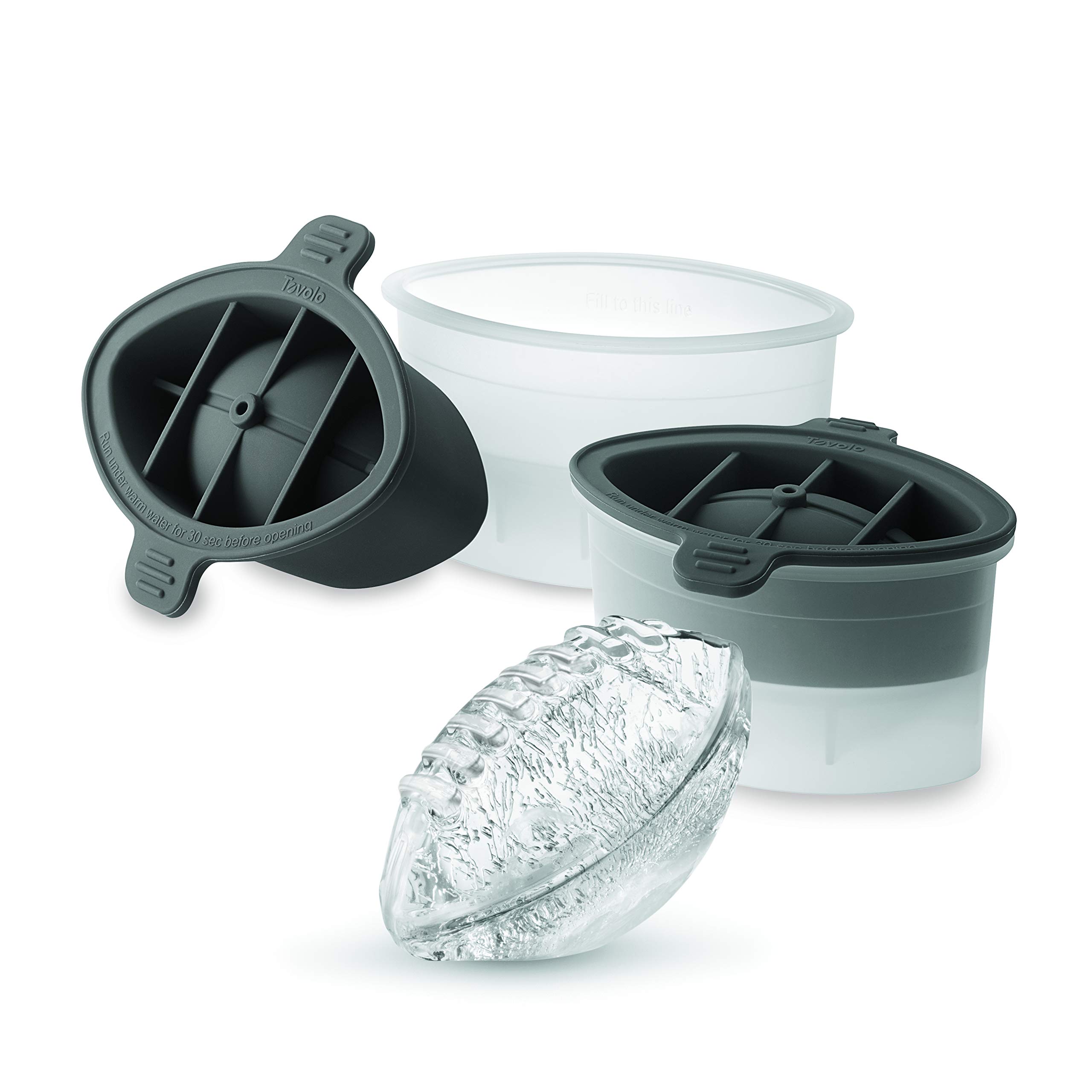 Tovolo Football Ice Molds (Set of 2) - Slow-Melting, Leak-Free, Reusable, & BPA-Free Craft Ice Molds For Game Day / Great For Whiskey, Cocktails, Coffee, Soda, Fun Drinks, And Gifts