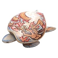 NOVICA Wood Turtle Jewelry Box, Multicolor, Dragon-Hearted Turtle'
