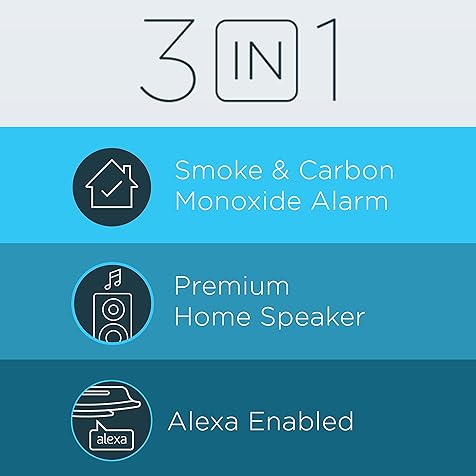 First Alert Onelink Safe & Sound - Battery Powered Smart Hardwired Smoke + Carbon Monoxide Alarm and Premium Home Speaker with Amazon Alexa