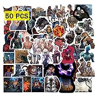 DND Stickers（50 Pcs，Large Size）. Viedo Game Gaming Vinyl Decals Gifts Merch Party Supplies for Water Bottles Skateboard Luggage Laptop Kids Teens Adult