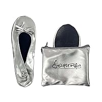 Women's Foldable Flats, Portable Ballet Flat Roll Up Slipper Shoes with Travel Pouch Bag for Ballerina Wedding