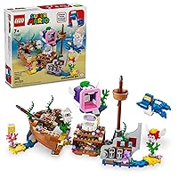 Super Mario Dorrie's Sunken Shipwreck Adventure Expansion Set, Super Mario Collectible Toy for Kids with Cheep Cheep, Cheep Chomp and Blooper Figures, Gift for Boys, Girls and Gamers, 71432
