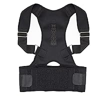 Shoulder Back Posture Support Brace - Non Restricting Fully Adjustable, Comfortable & Easy to Wear For Men and Women (Black, S)
