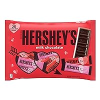HERSHEY'S Milk Chocolate Snack Size, Valentine's Day Candy Bag, 12.6 oz (28 Pieces)