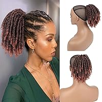 Dreadlock Drawstring Ponytail Hairpieces for Black Women Drawstring Ponytail with Curly Ends Goddess Faux Locs Crochet Hair Synthetic Hair Piece Clip In Ponytail Extension Pony Tails Hairpieces