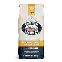 French Market Coffee, Jazz Brunch Blend, Medium Roast Ground Coffee, 12 Oz Bag