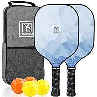 Pickleball Paddles Set of 2, 2024 USAPA Approved, Carbon Fiber Surface (CHS), Polypropylene Honeycomb Core, Anti-Slip Sweat-Absorbing Grip, 4 Pickleball, Portable Carry Bag