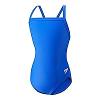 Speedo Girl's Swimsuit One Piece PowerFlex Flyback Solid Youth Team Colors